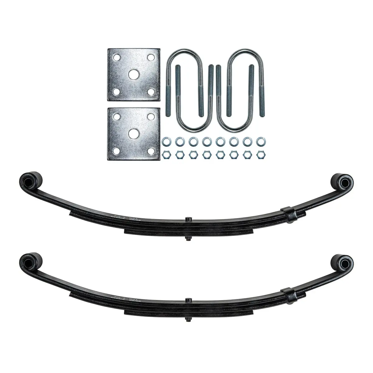 Trailer 3 Leaf Double Eye Spring Suspension Kit For 1 3/4" Tube 2000 Lb Axles 1