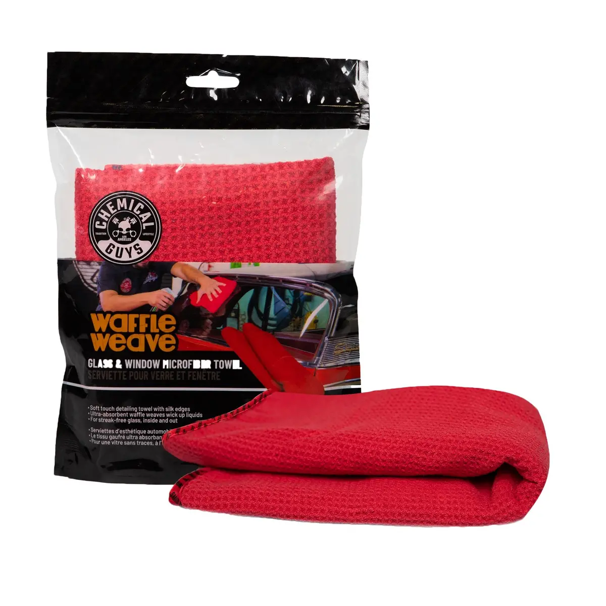 Waffle Weave Glass And Window Microfiber Towel 1