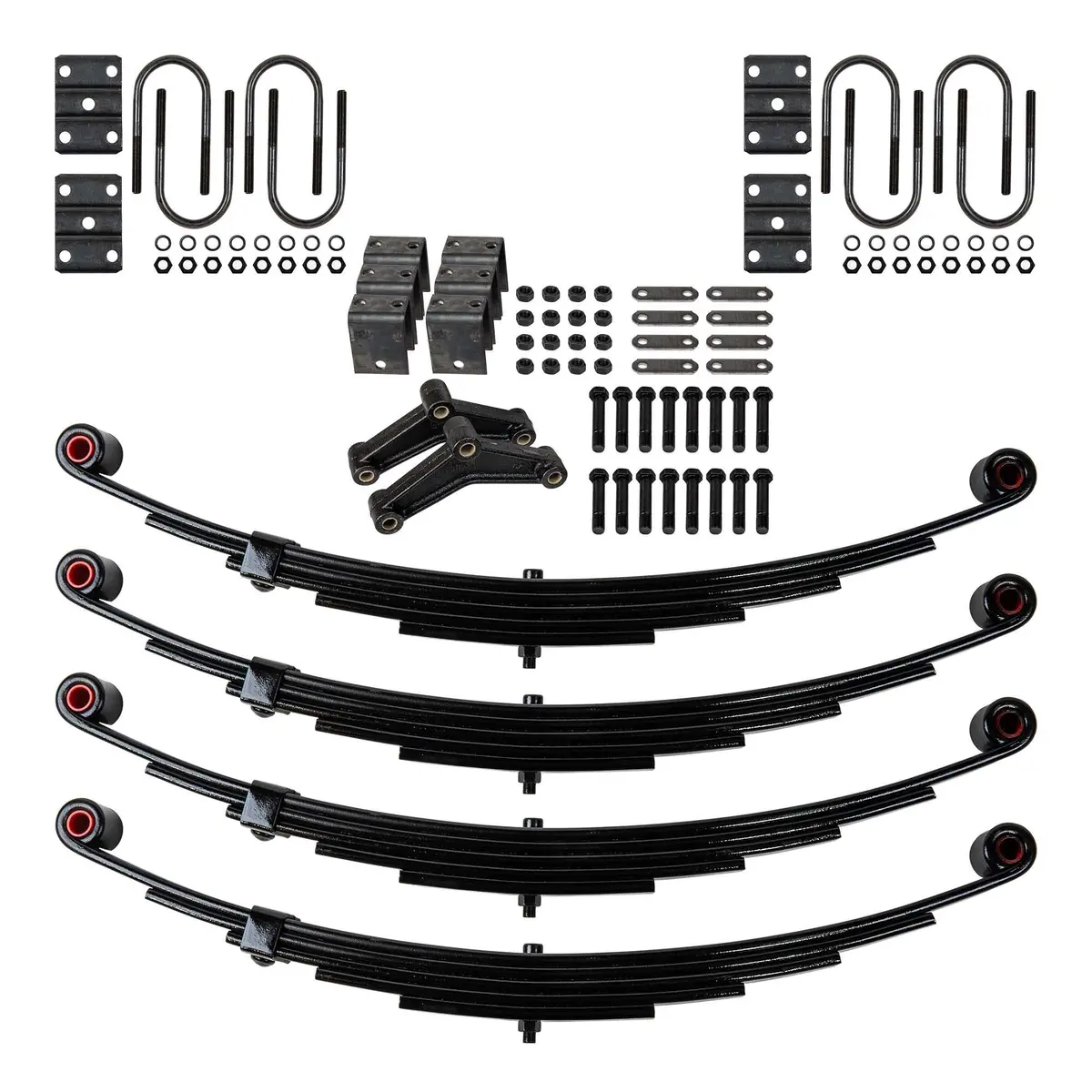 Trailer 5 Leaf Double Eye Spring Suspension And Tandem Axle Hanger Kit For 3" Tubes - 6000 Lb Axles 1