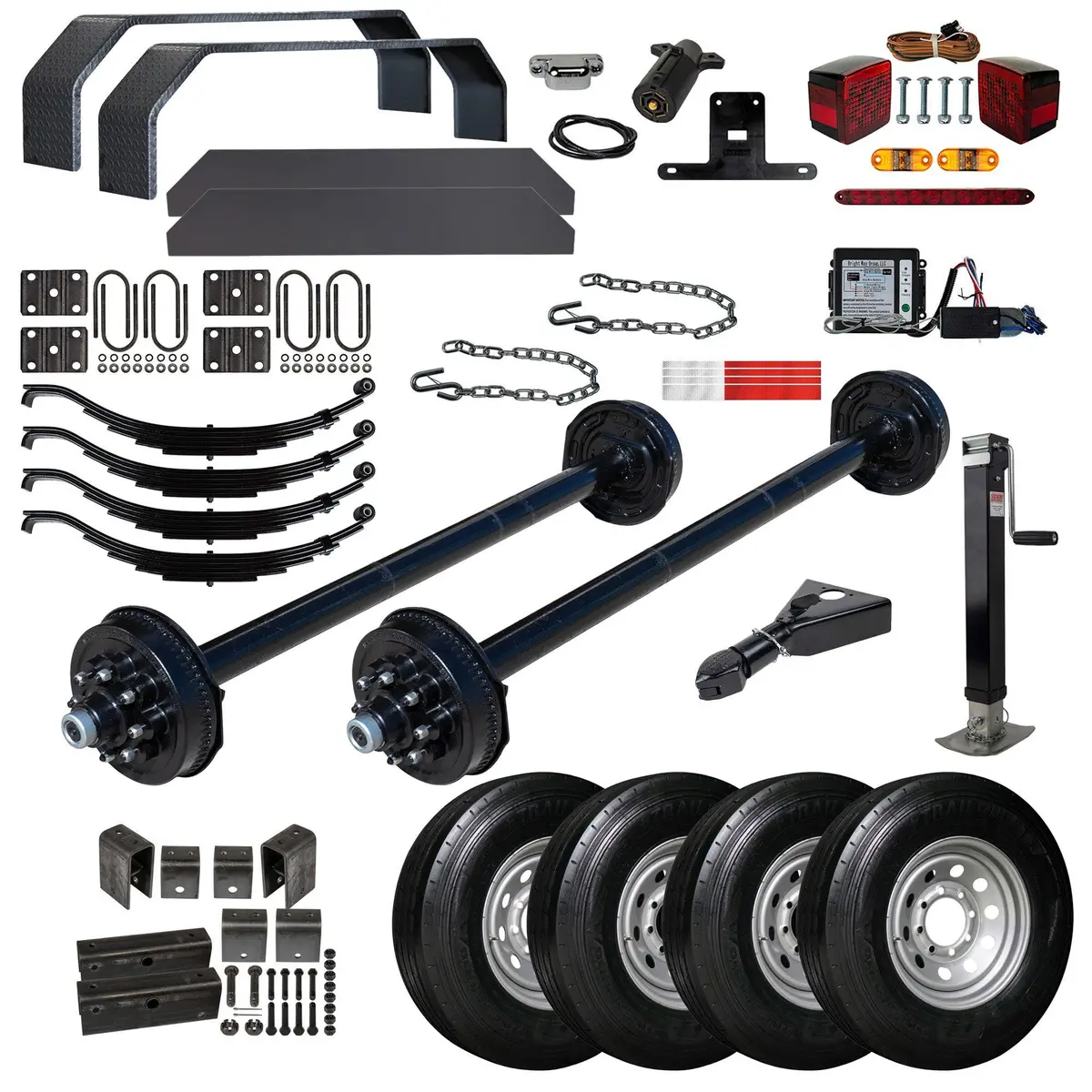8000 Lb Tk Hybrid Tandem Axle Bumper Pull Trailer Parts Kit - 16K Capacity Hd (Complete Original Series) 9/16" Studs 1