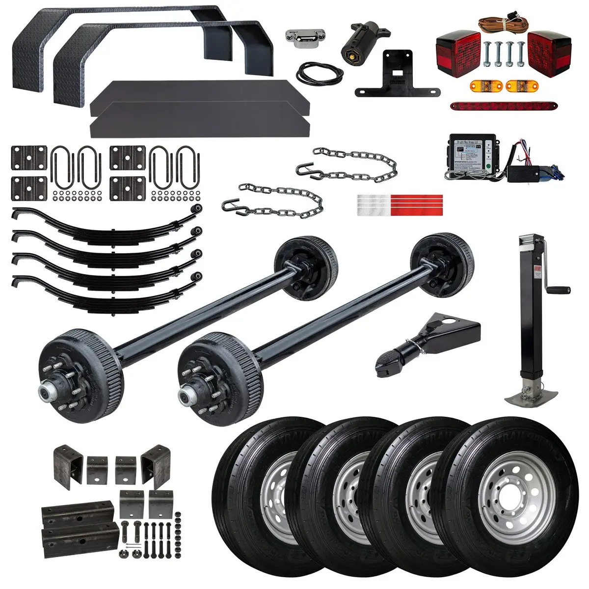 8000 Lb Tk Tandem Axle Bumper Pull Trailer Parts Kit - 16K Capacity Hd (Complete Original Series) 9/16" Studs 1