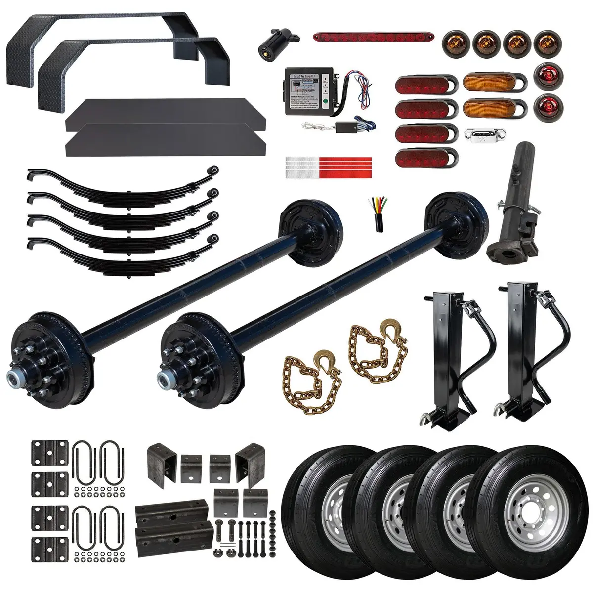 8000 Lb Tk Hybrid Tandem Axle Gooseneck Trailer Parts Kit - 16K Capacity Hd (Complete Original Series) 9/16" Studs 1