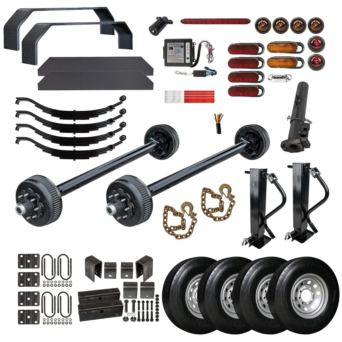 8000 Lb Tk Tandem Axle Gooseneck Trailer Parts Kit - 16K Capacity Hd (Complete Original Series) 9/16" Studs 1
