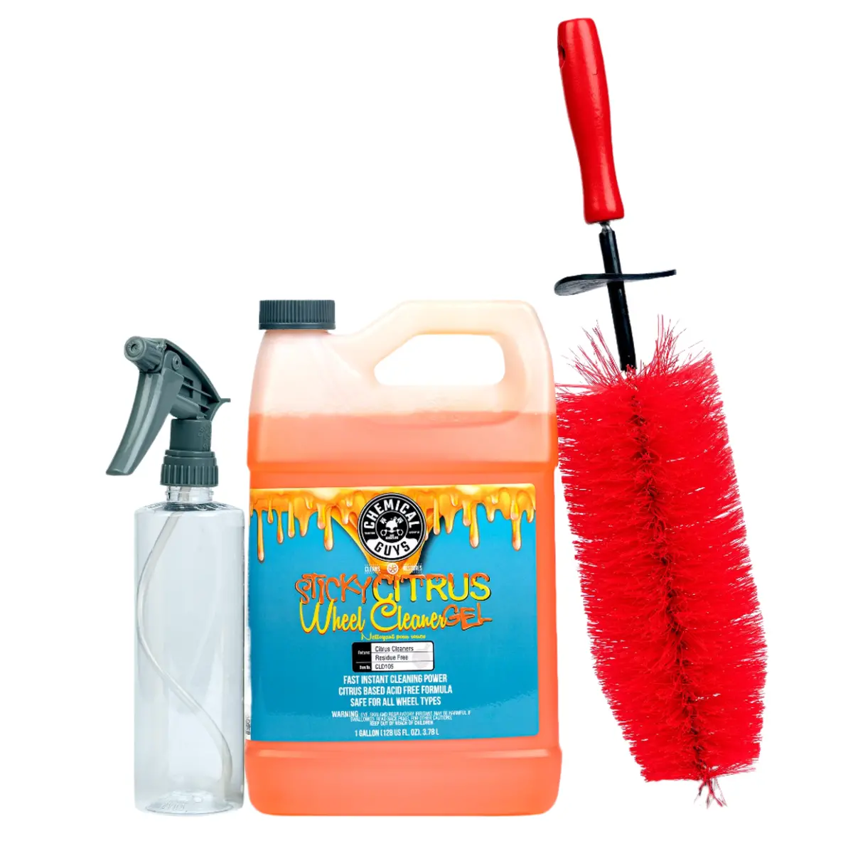 Sticky Citrus Spray Bundle With Free Red Rocket Wheel And Rim Detailing Brush 1