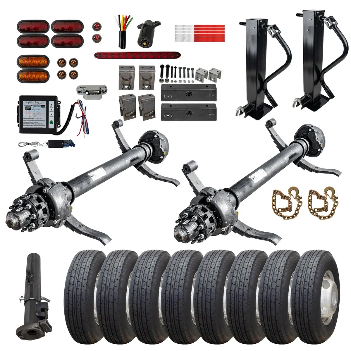 12,000 Lb Dexter Tandem Axle Gooseneck Hydraulic Trailer Kit - Sprung - 24K Capacity Hd - (Complete Original Series) 1