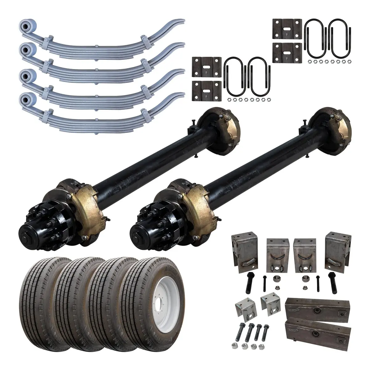 12,000 Lb Tk Tandem Axle Trailer Kit - Hydraulic Brake - 24K Capacity - Super Single (Original Series) 1