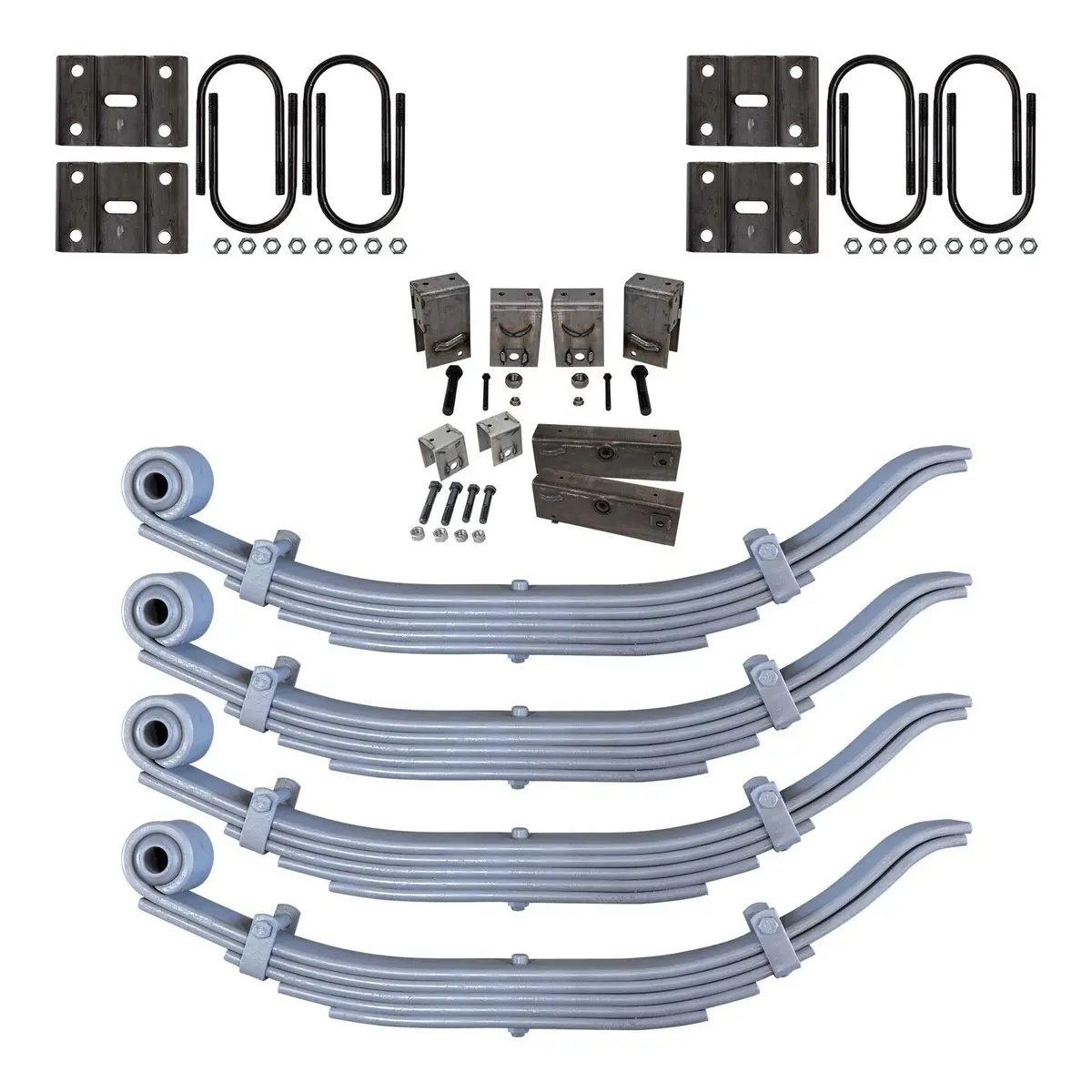 Trailer 5 Leaf Slipper Spring Suspension And Tandem Axle Hanger Kit For 5" Tubes - 12,000 Lb Axles 1