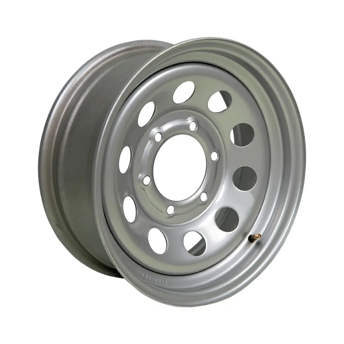 15" X 6" - 6 Lug Silver Mod Solid Steel Trailer Wheel - 6 X 5.5" Single 1