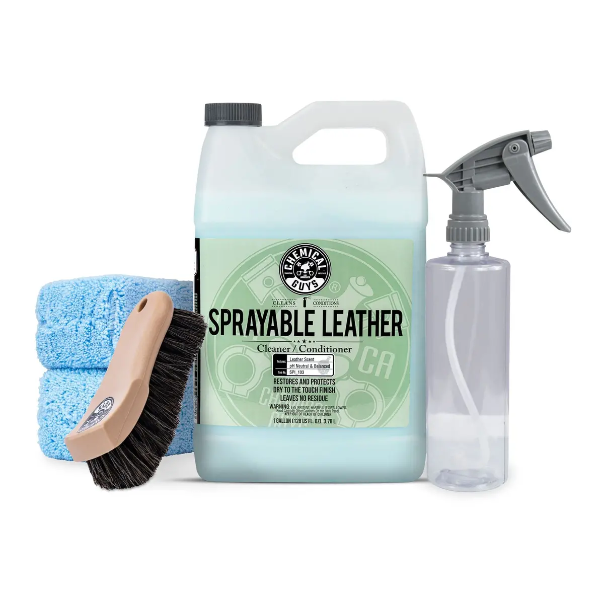 Sprayable Leather Cleaner & Conditioner Gallon With Free Accessories 1