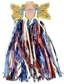 Butterfly Handlebar Streamers - Silver/Red/Blue 1