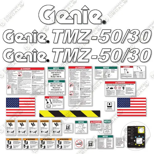 Fits Genie Tmz-50/30 Decal Kit Towable Boom Lift 1