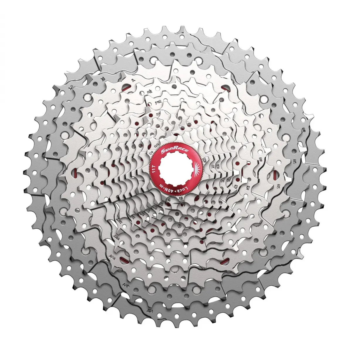 Cassette 12 Speed 11-51 Sunrace Mz902 Silver/Red 1