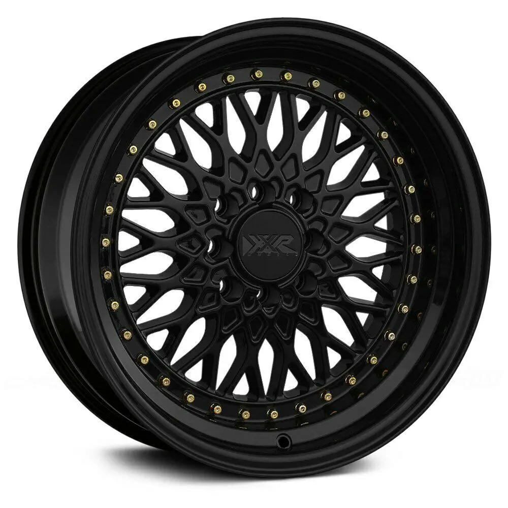Xxr Wheels 536 Black Gold Rivets 1