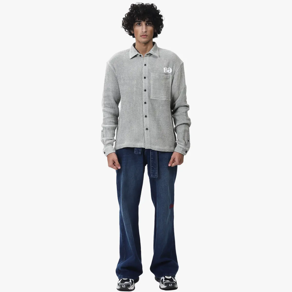 Marble Grey Waffle Shirt 7