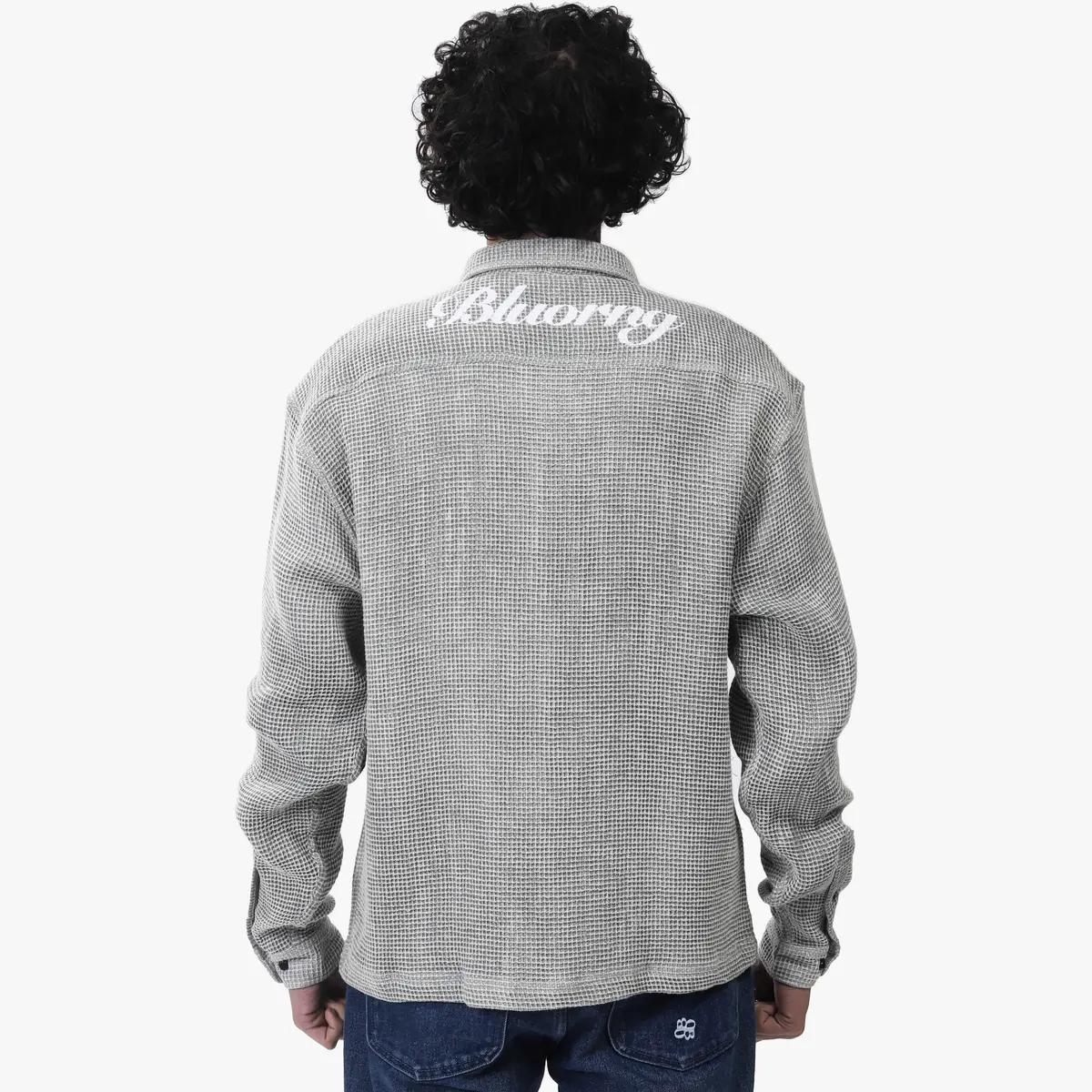 Marble Grey Waffle Shirt 6