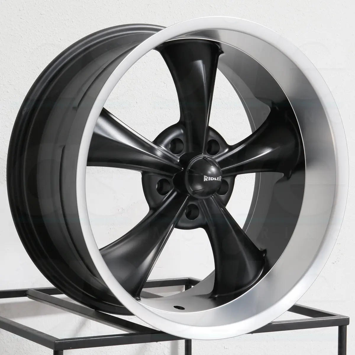 Ridler Wheels 695 Black Machined Lip 1