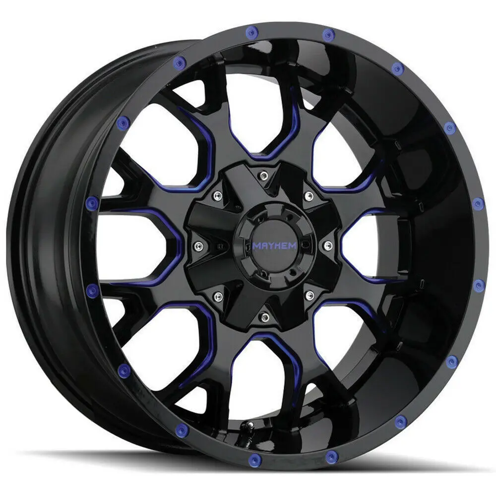 Mayhem Wheels 8015 Warrior Black Blue 1
