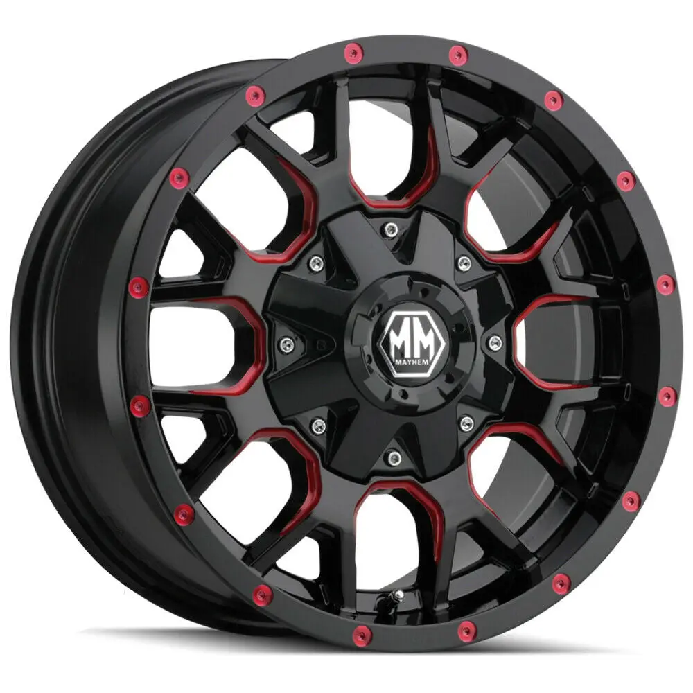 Mayhem Wheels 8015 Warrior Black Red 1