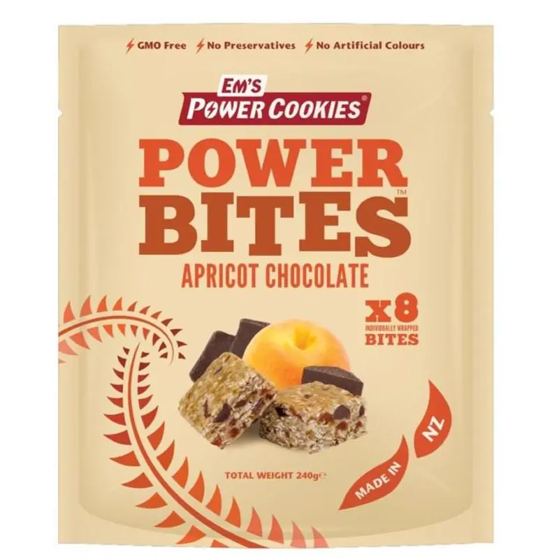 Em's Power Bites Apricot Choc 8Pc 1