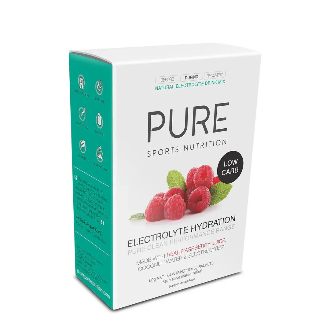 Pure Electrolyte Hydration Raspberry 10X6g Box 1