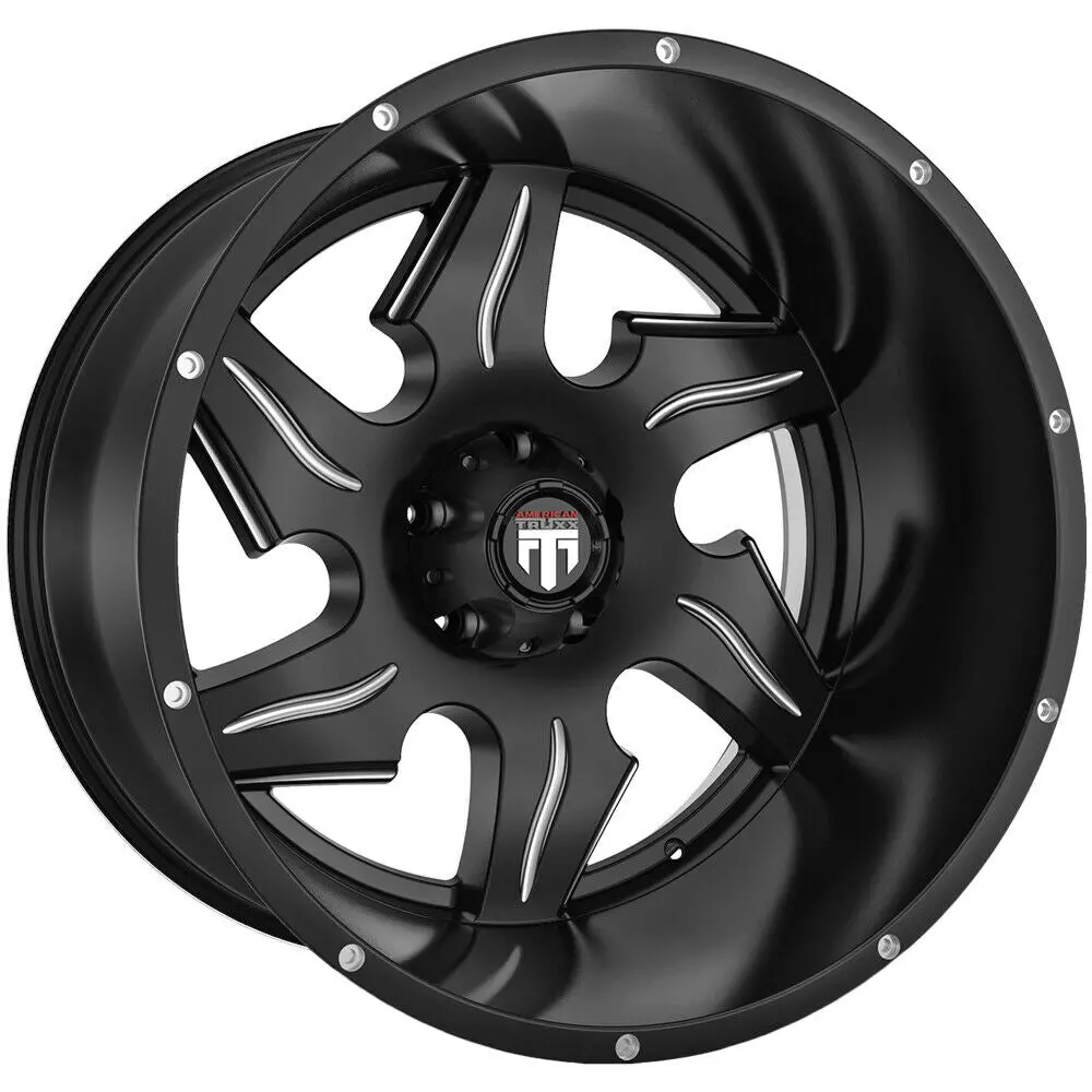 American Truxx Wheels At163 Ninja Black Milled 1