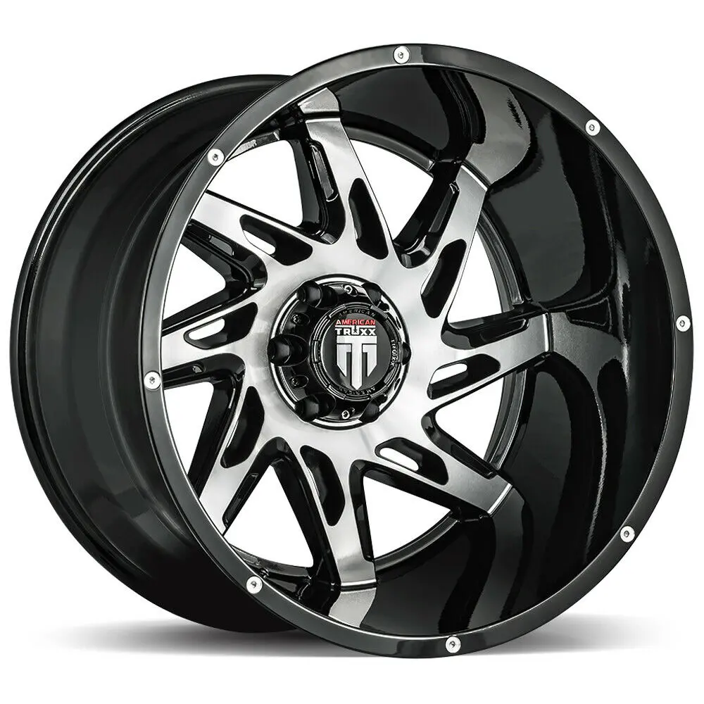 American Truxx Wheels At183 Spyder Black Machined 1