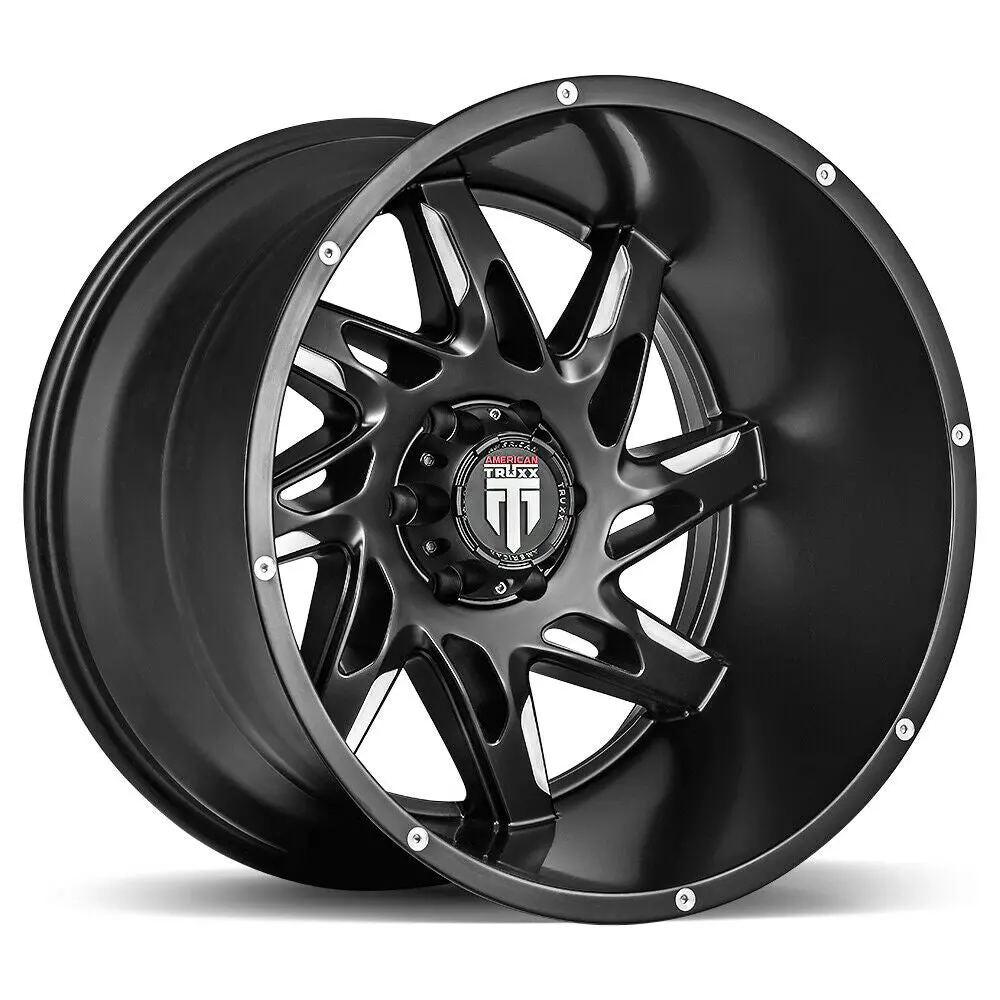 American Truxx Wheels At183 Spyder Black Milled 1