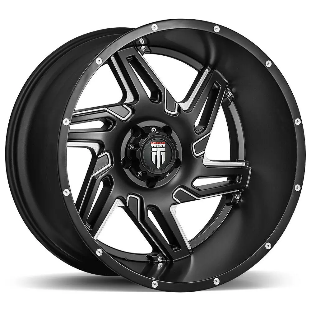 American Truxx Wheels At186 Spurs Black Milled 1