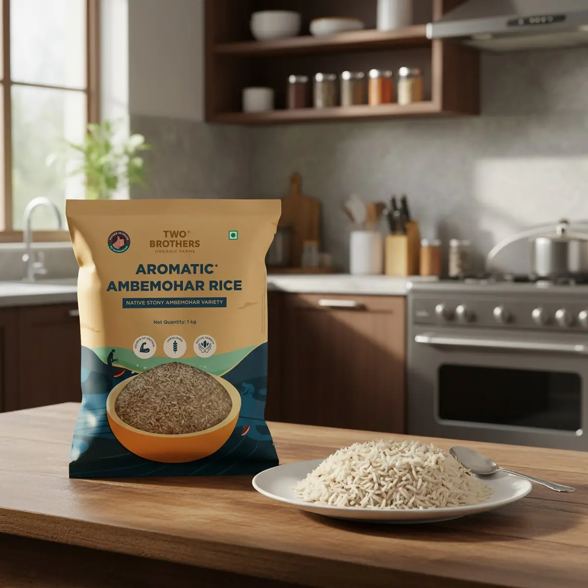 Stony Ambemohar Rice, Unpolished 1
