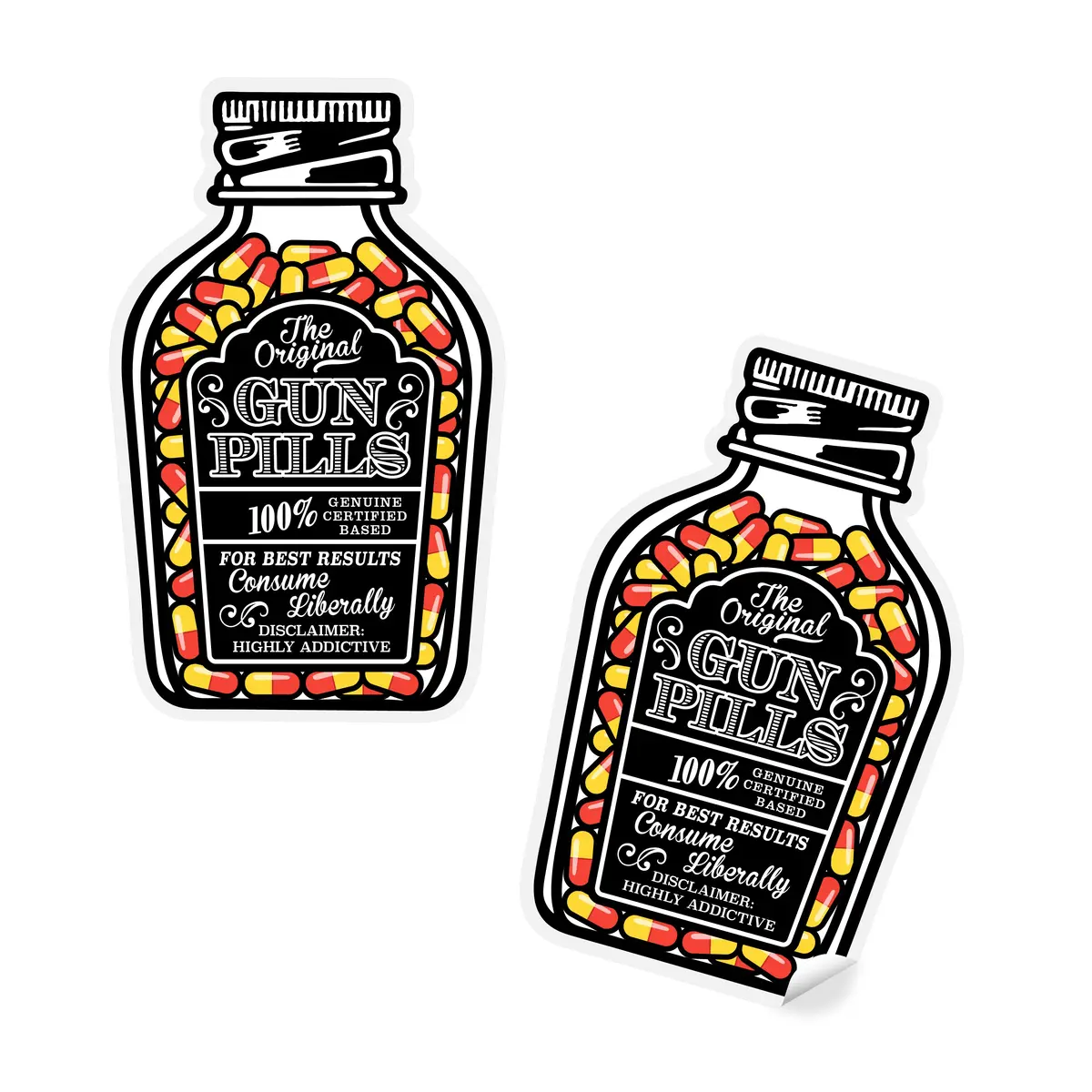 Gun Pill Sticker 1