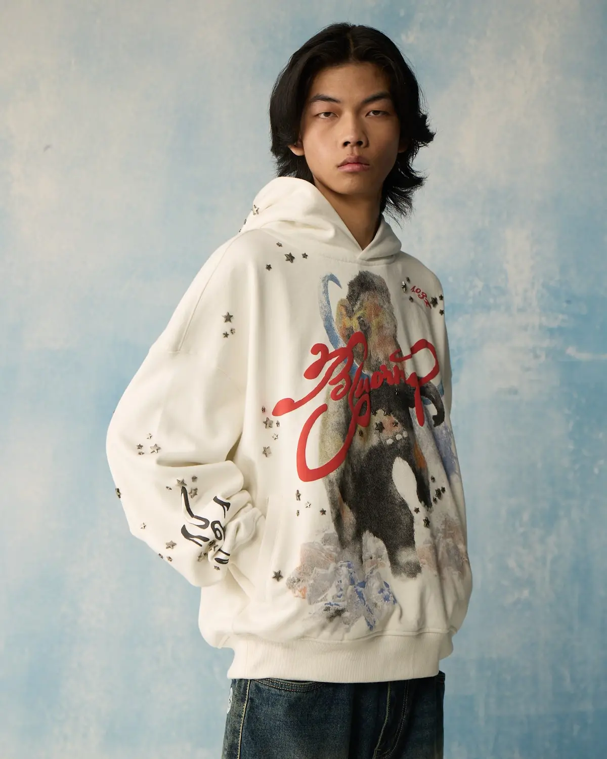 White Star Studded Hoodie 5