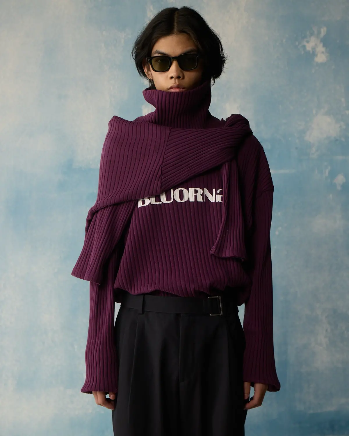 Maroon High Neck Rib Full Sleeve 1