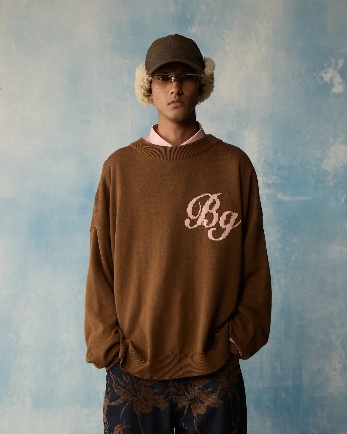 Brown Script Knit 1