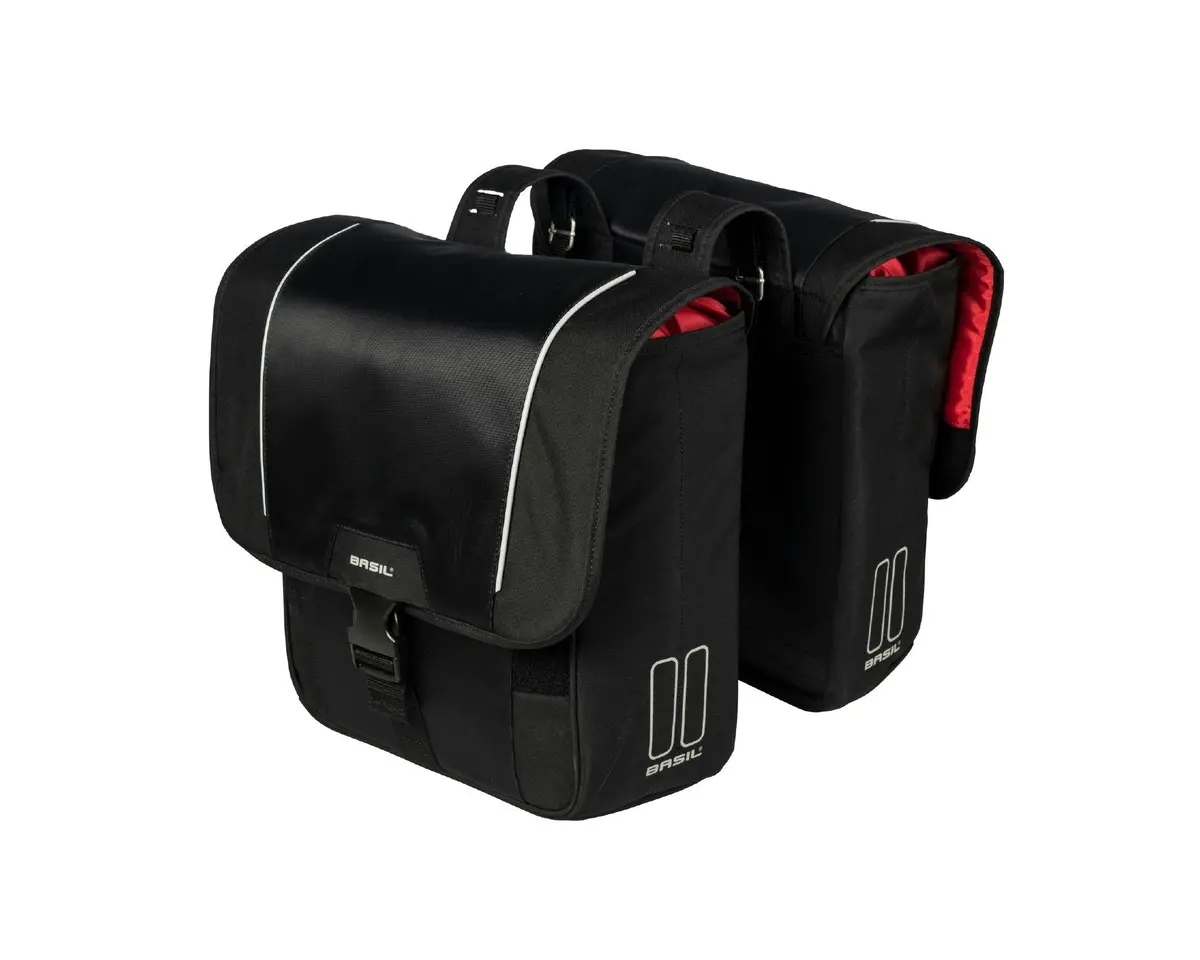 Basil Miles Double Bag Rear Pannier 35L Black 1