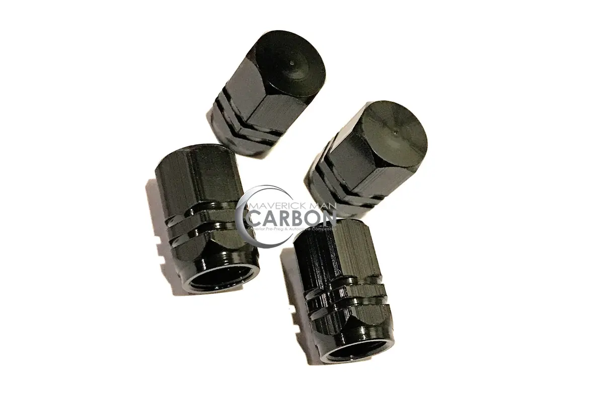 Black Aluminum Slotted Valve Stem Caps 1
