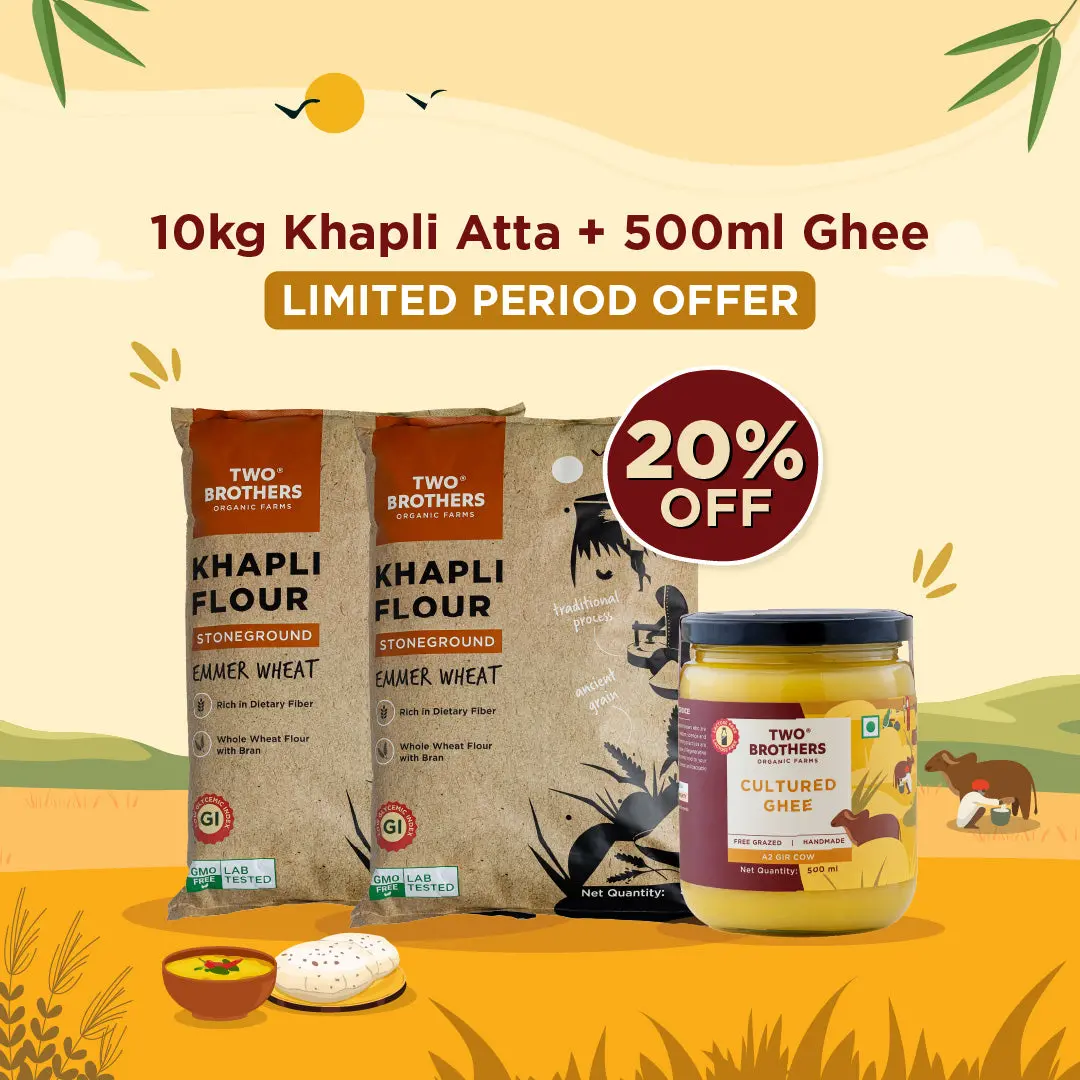 10Kg Khapli Atta + 500Ml A2 Ghee 1