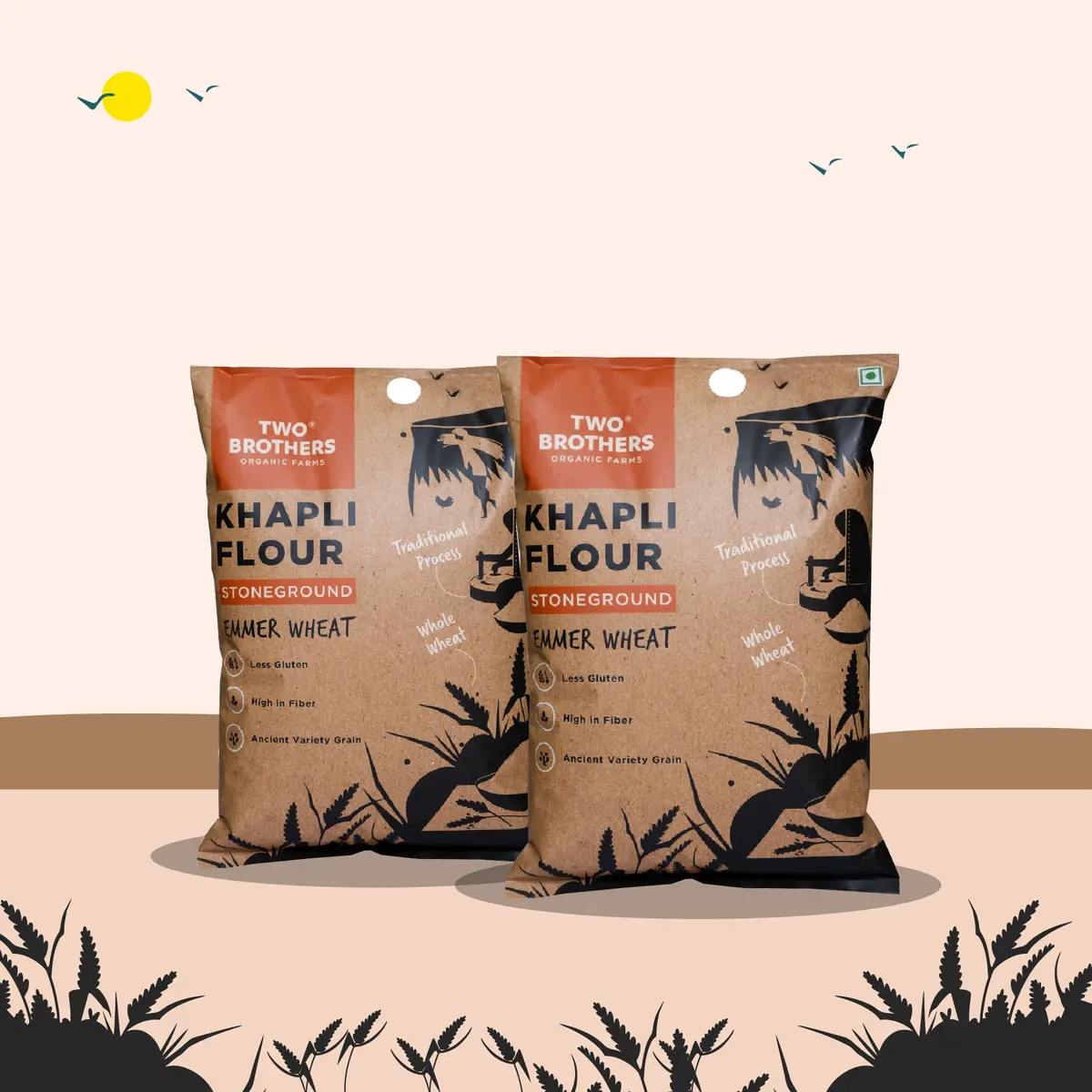Khapli Wheat Atta (Emmer Wheat Flour) Atta Stone Ground - 10Kg 1