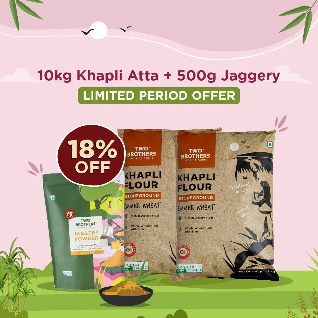 10Kg Khapli Atta + Sugarcane Jaggery Crushed 500G 1