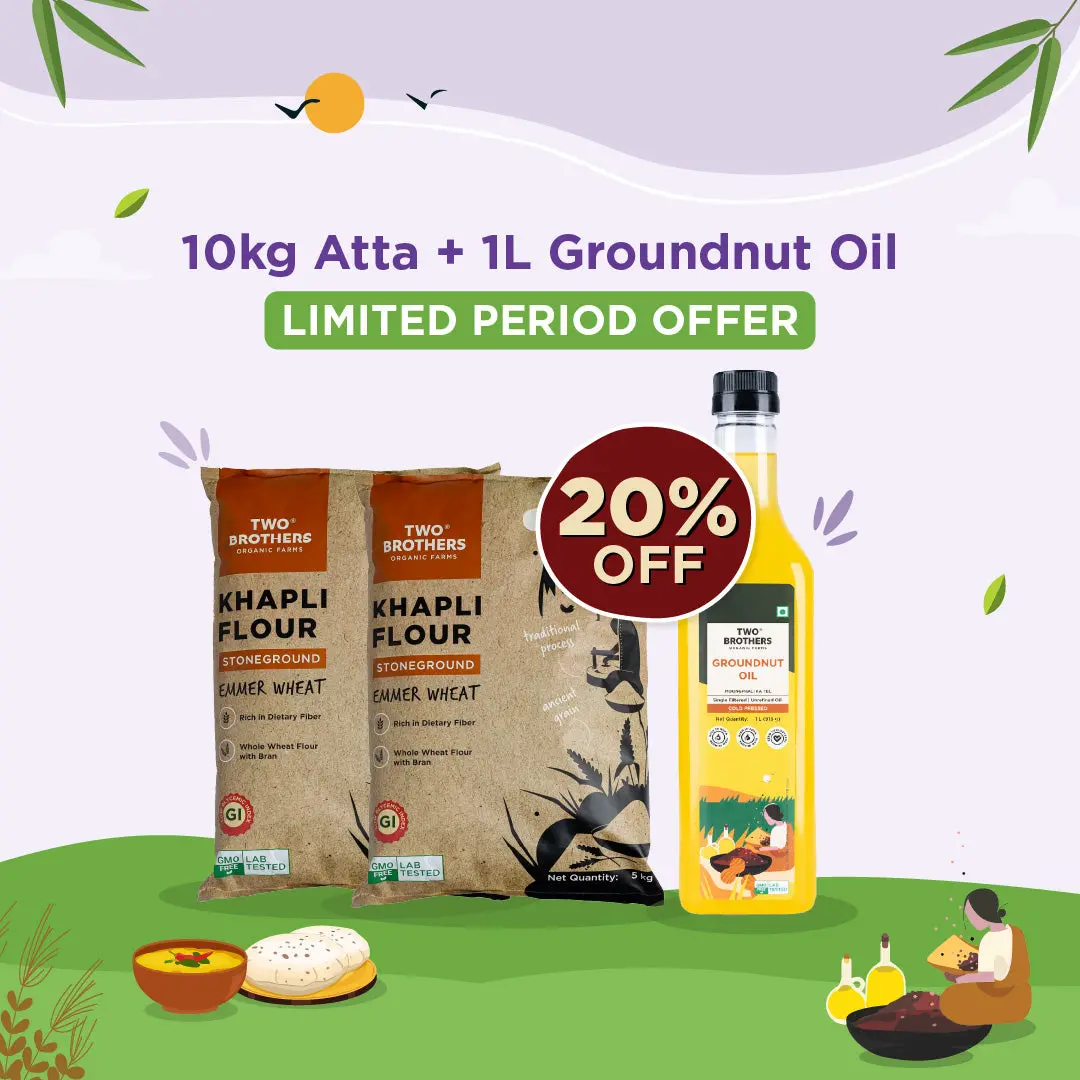 10Kg Khapli Atta + Groundnut Oil 1L 1
