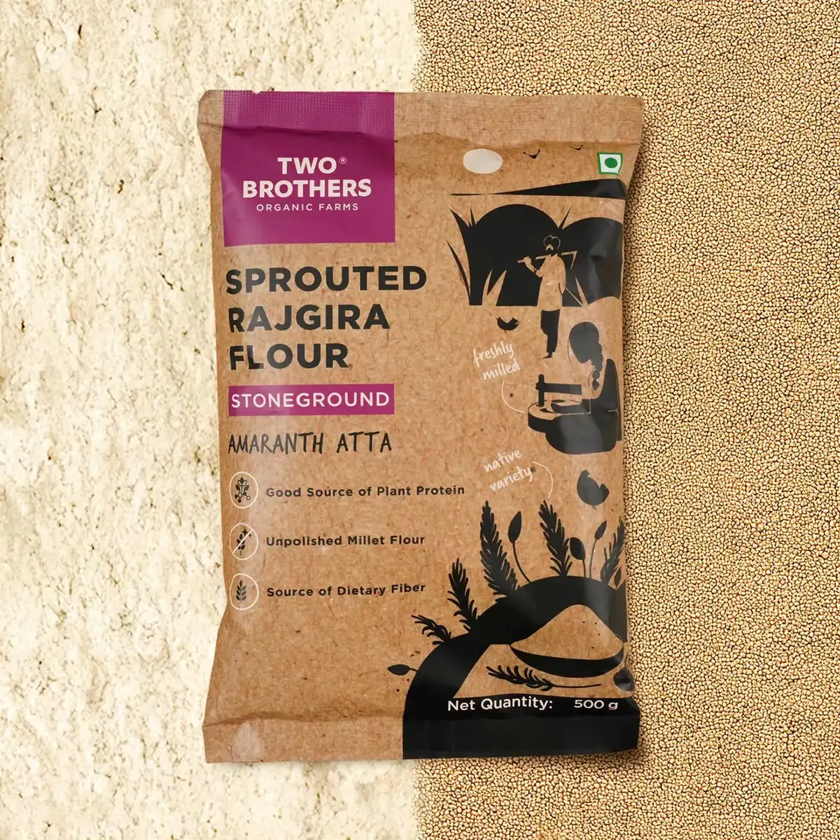 Sprouted Rajgira Atta (Sprouted Amaranth Flour), 500 Gms 1
