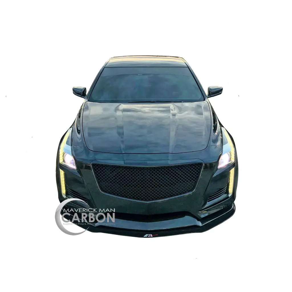 Cadillac V-Sport Cts Carbon Fiber Front Bumper Full Wind Splitter 1