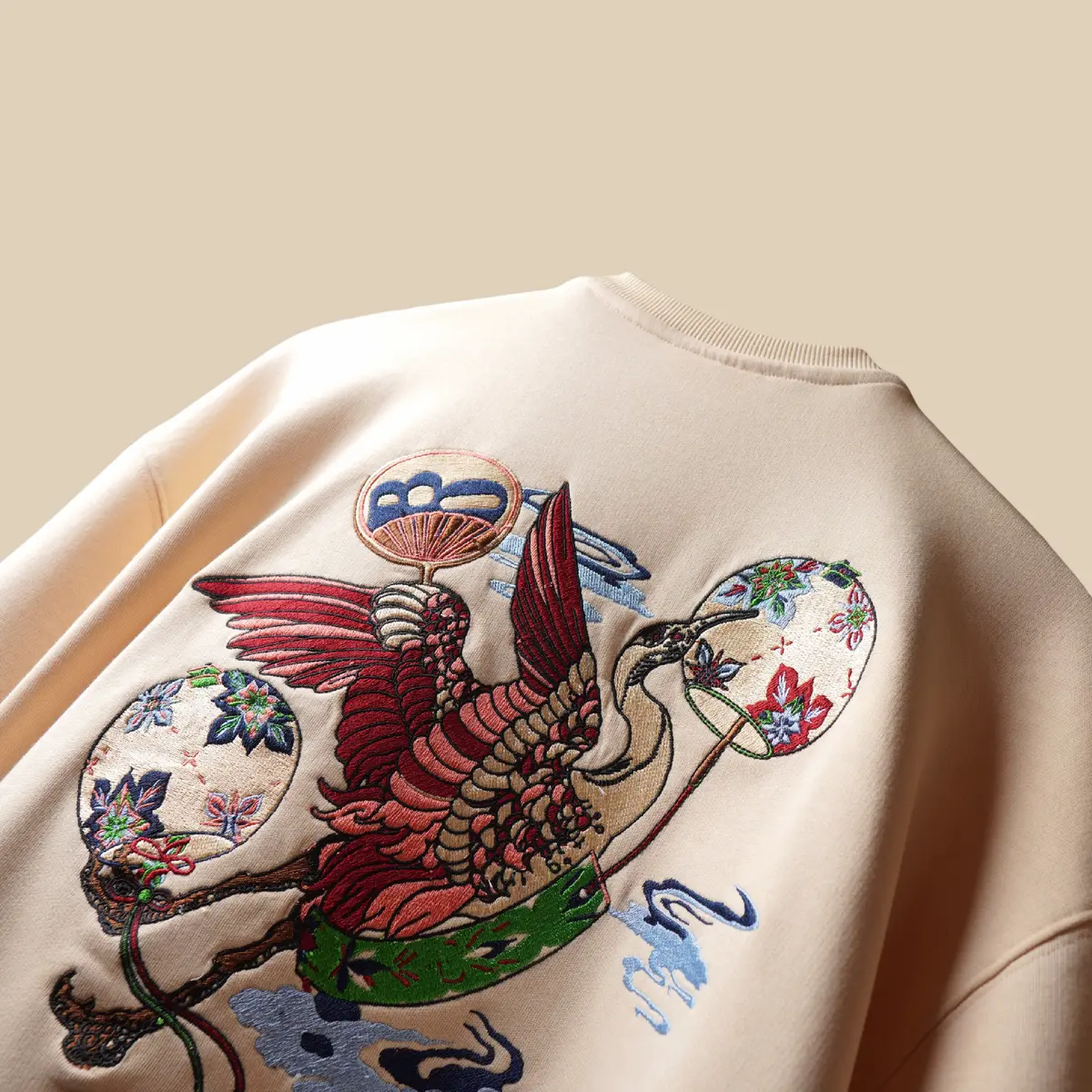 Cream Crane T-Shirt 1
