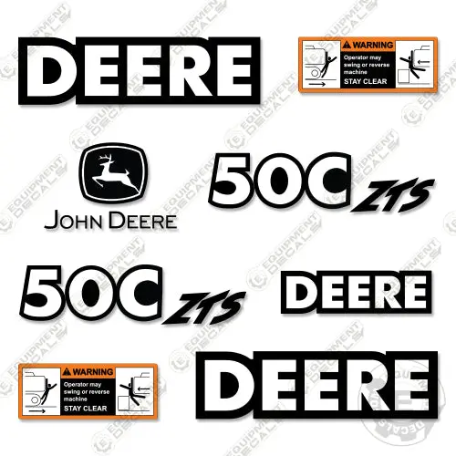 Fits John Deere 50C Zts Excavator Decal Kit 1