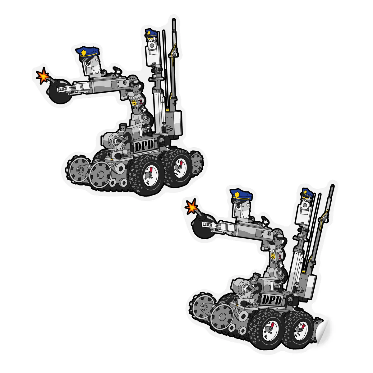 Dallas Bomb Robot Sticker 1