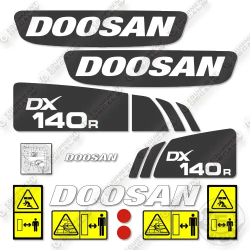 Fits Doosan Dx140r-3 Decal Kit Excavator 1