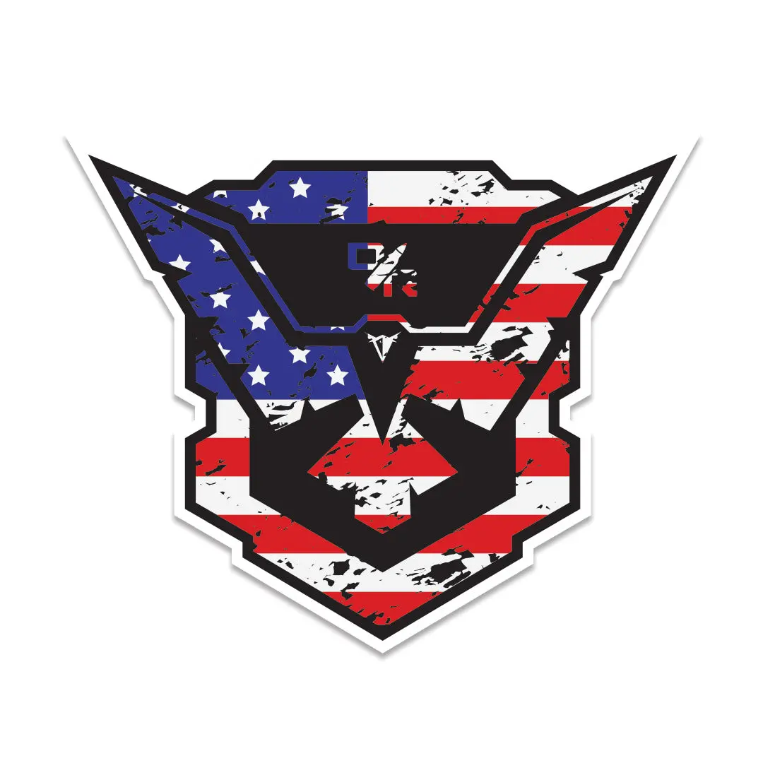 Demo Flag Shield Sticker 1