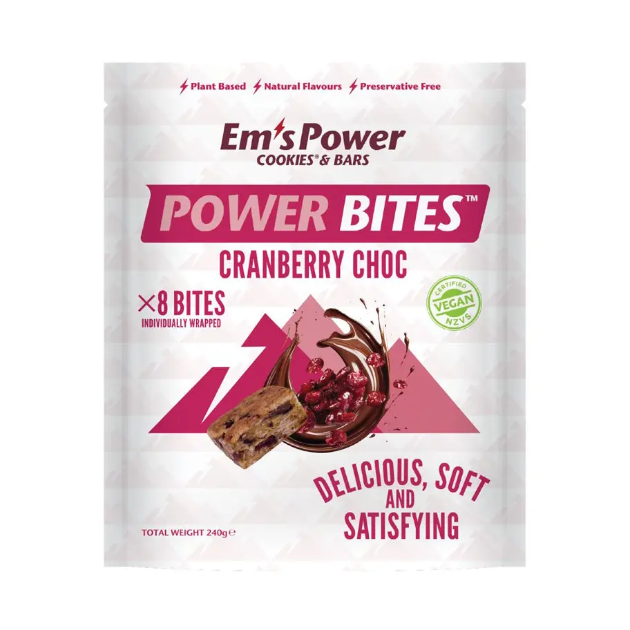 Em's Power Bites Cranberry Choc 8Pcs 1