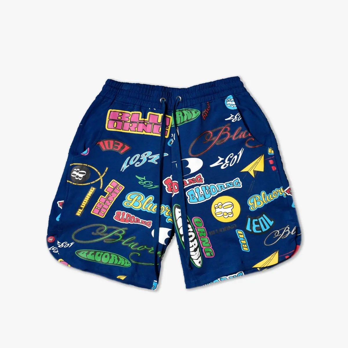 Navy Sticker Shorts 1