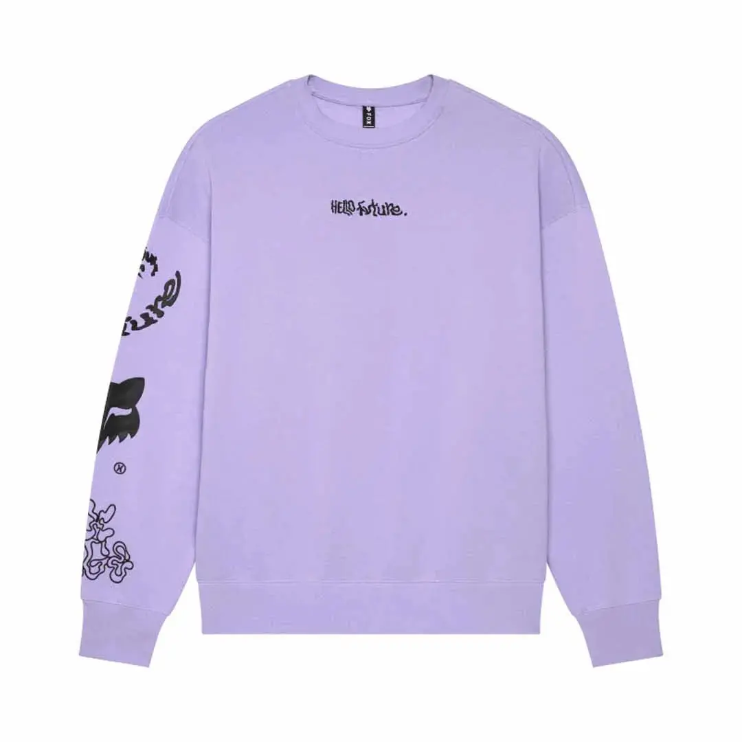 Fox Mens Hello Future Oversized Fleece Crew Jumper 1