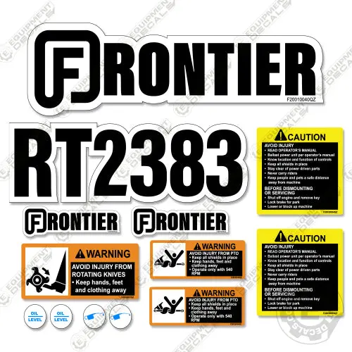 Fits Frontier Rt2383 Decal Kit Tractor Rotor Tiller 1